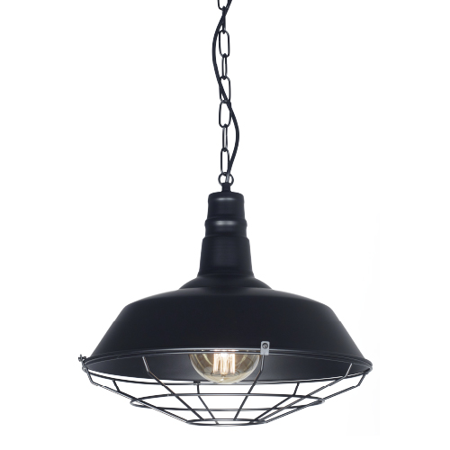 Colgante metal 1 luz E27 35,5cm negro mate